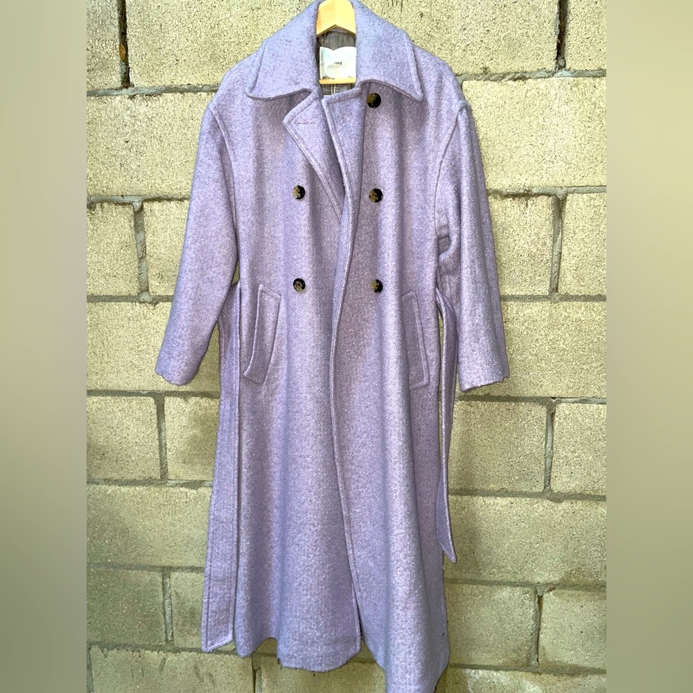Mango purple XS coat. Oversized style. Never worn